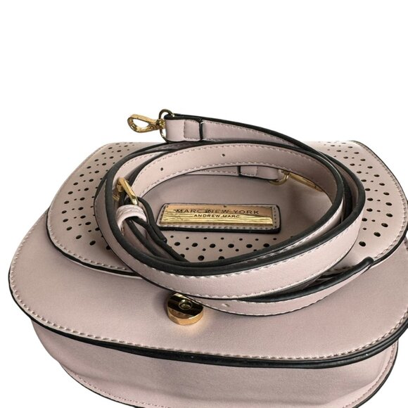 Marc New York Andrew Marc Pink Crossbody Bag with Gold Ring Handle – 7"x8" - Picture 6 of 10